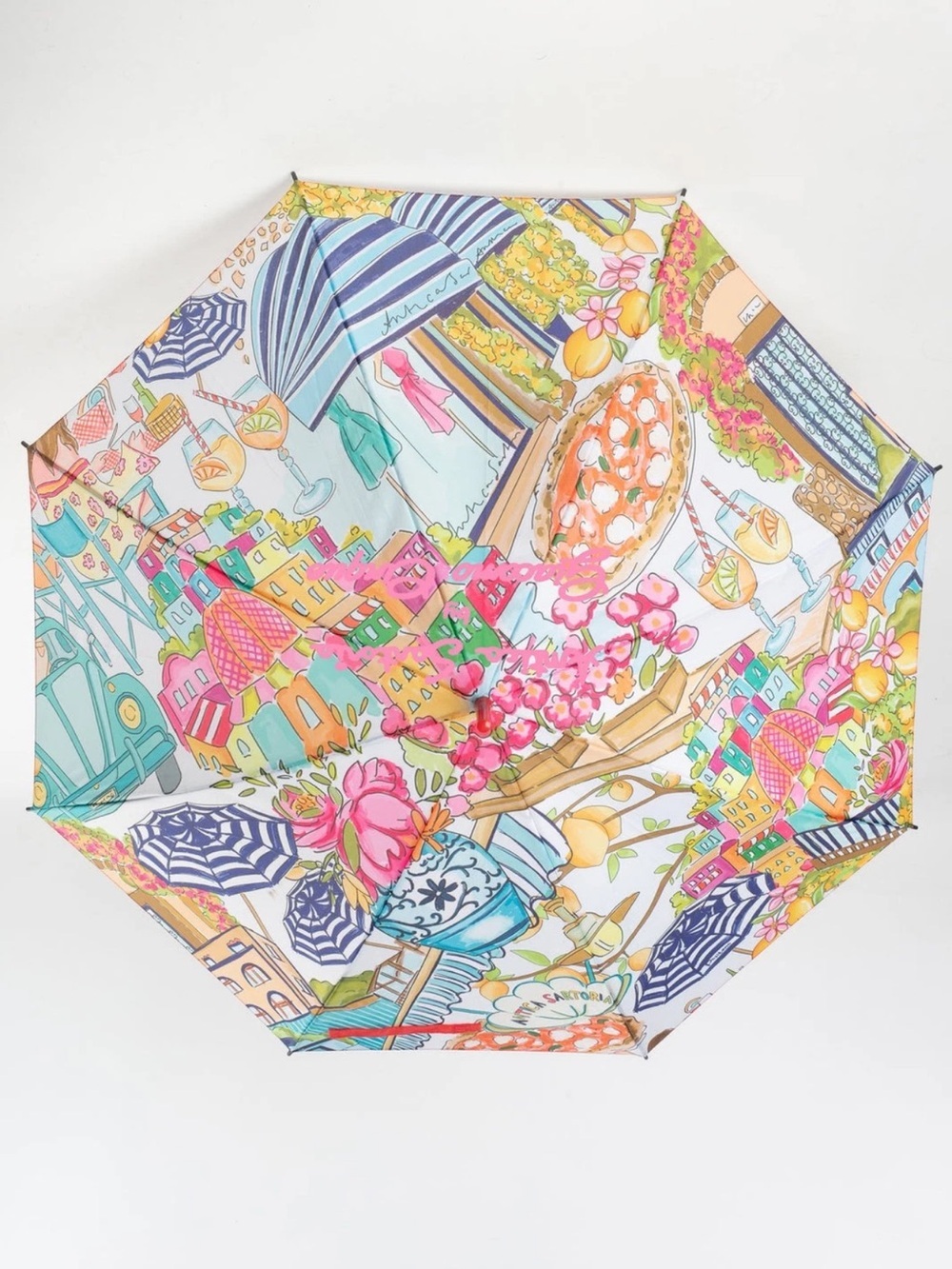 Antica Sartoria Colorful Floral & Beach Print Umbrella NWT